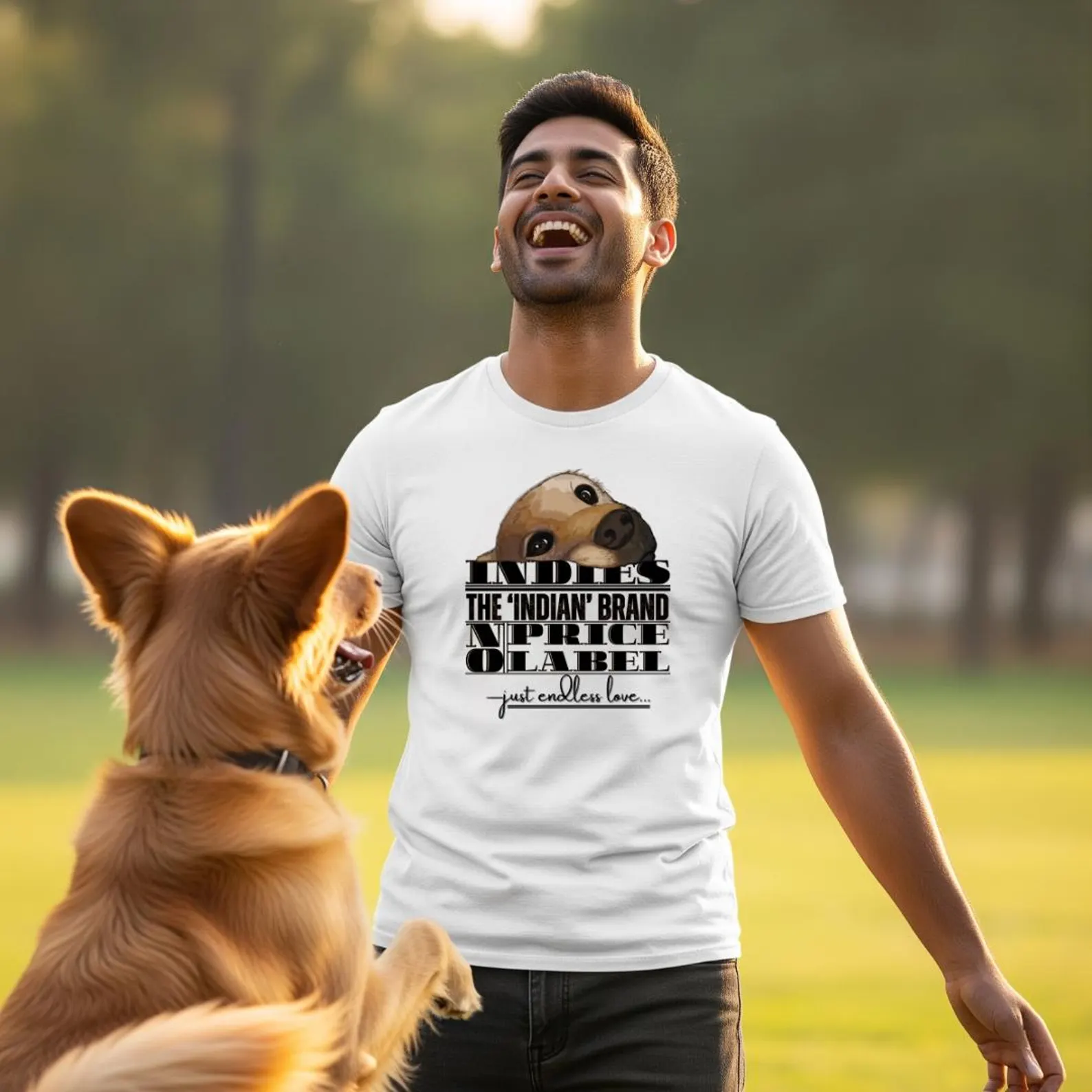Indie Dog Lover T-Shirt | Indian Street Dog Graphic Tee | Unisex Cotton Shirt